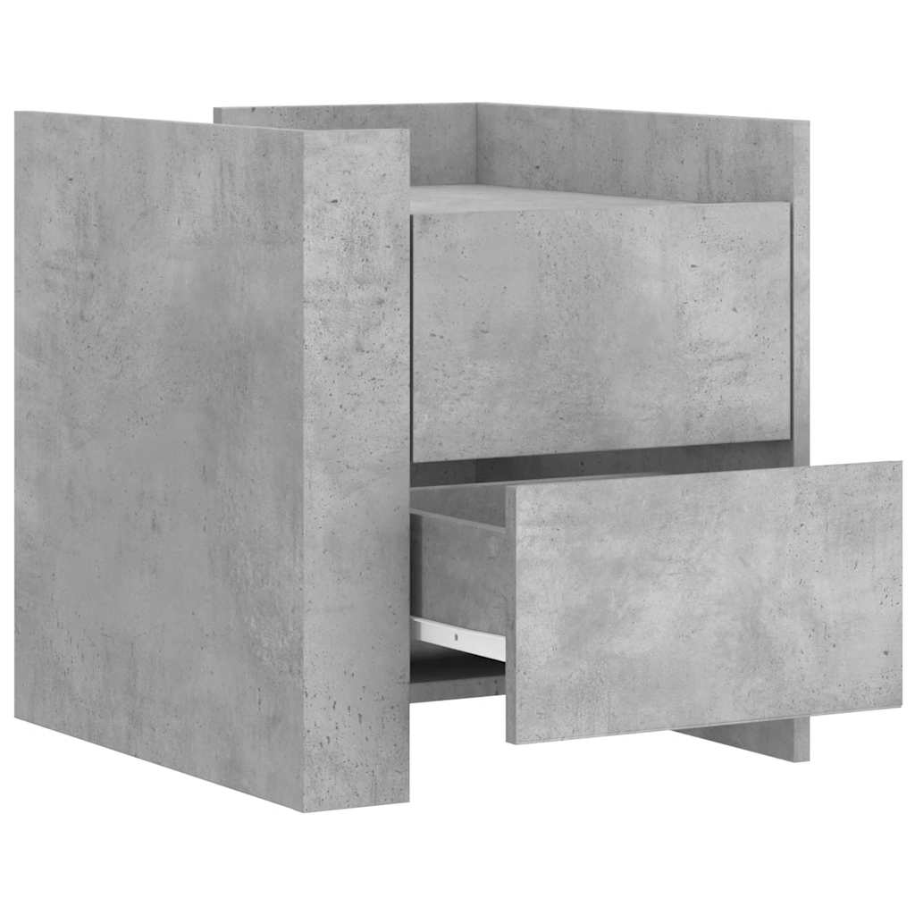 vidaXL Szafka nocna, szary beton, 45x50x50 cm, materiał drewnopochodny