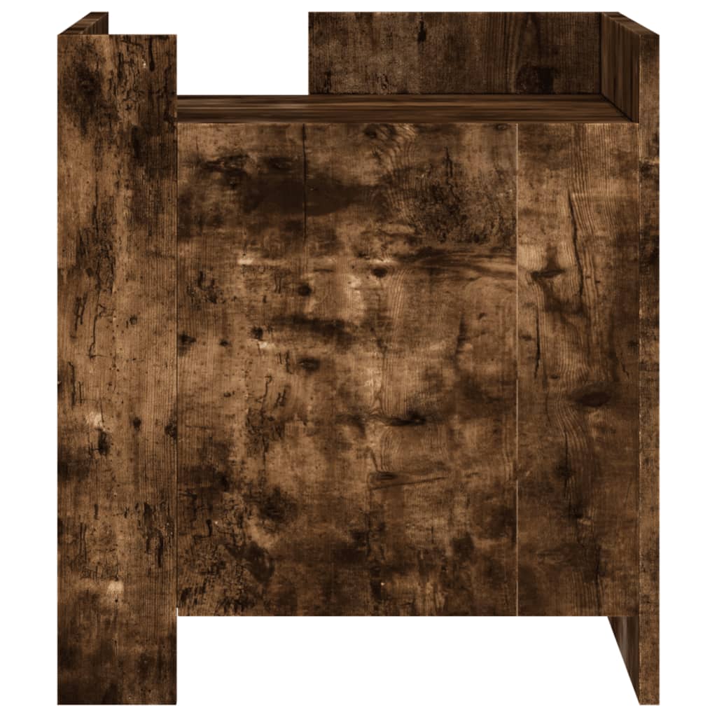 vidaXL Szafka nocna, opalany dąb, 45x50x50 cm, materiał drewnopochodny
