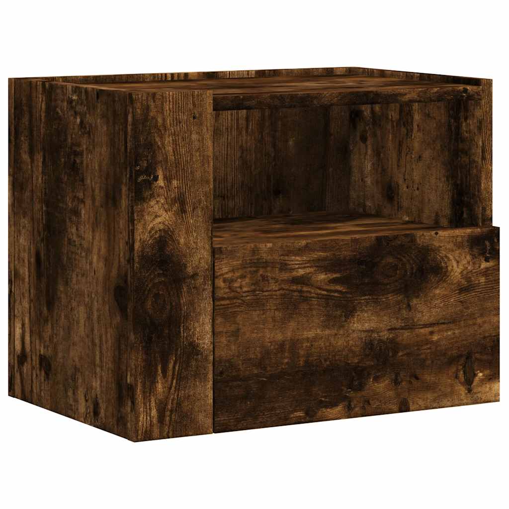 vidaXL Wiszące szafki nocne, 2 szt., przydymiony dąb, 45x30x35 cm