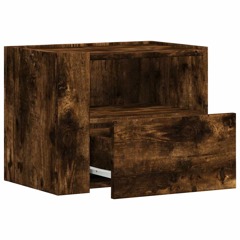 vidaXL Wiszące szafki nocne, 2 szt., przydymiony dąb, 45x30x35 cm