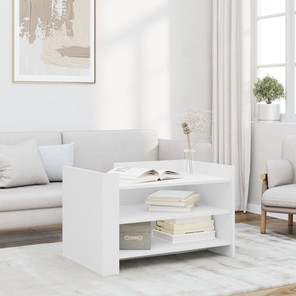vidaXL Stolik kawowy, biały, 80x50x50 cm, materiał drewnopochodny