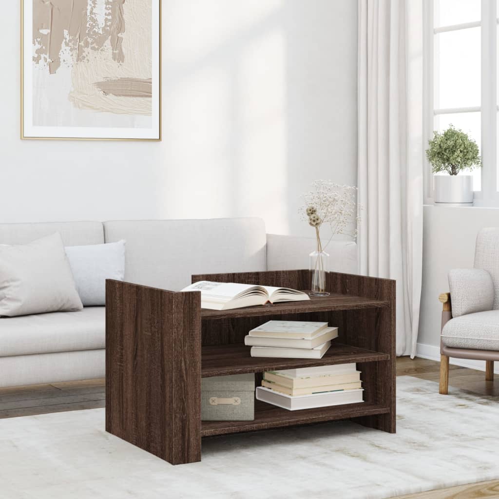 vidaXL Stolik kawowy, brązowy dąb 80x50x50 cm, materiał drewnopochodny