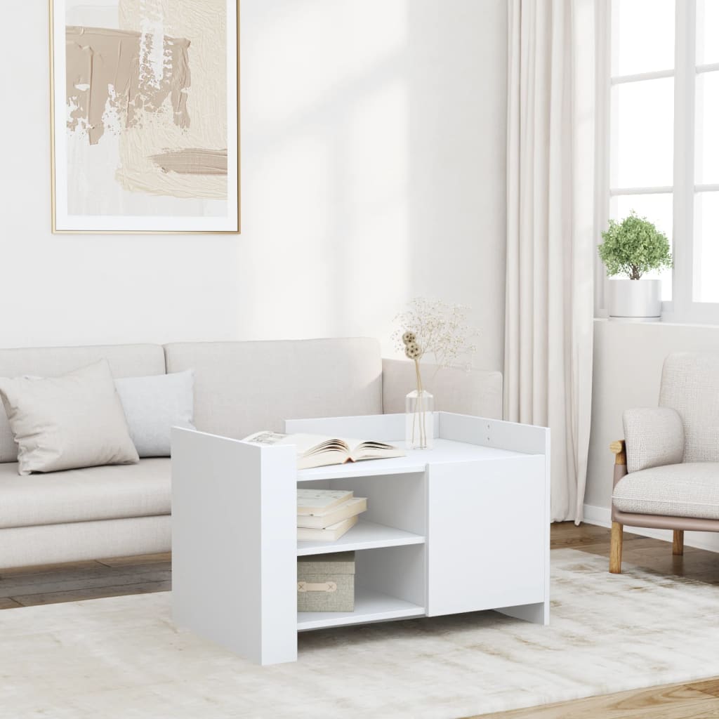 vidaXL Stolik kawowy, biały, 80x50x50 cm, materiał drewnopochodny