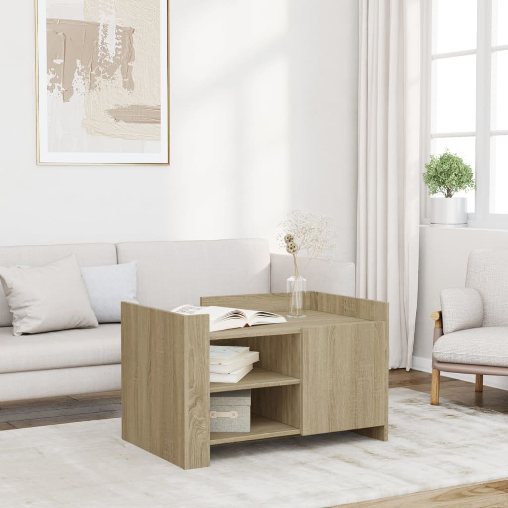 vidaXL Stolik kawowy, dąb sonoma 80x50x50 cm, materiał drewnopochodny
