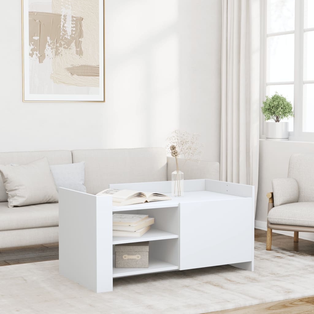 vidaXL Stolik kawowy, biały, 100x50x50 cm, materiał drewnopochodny