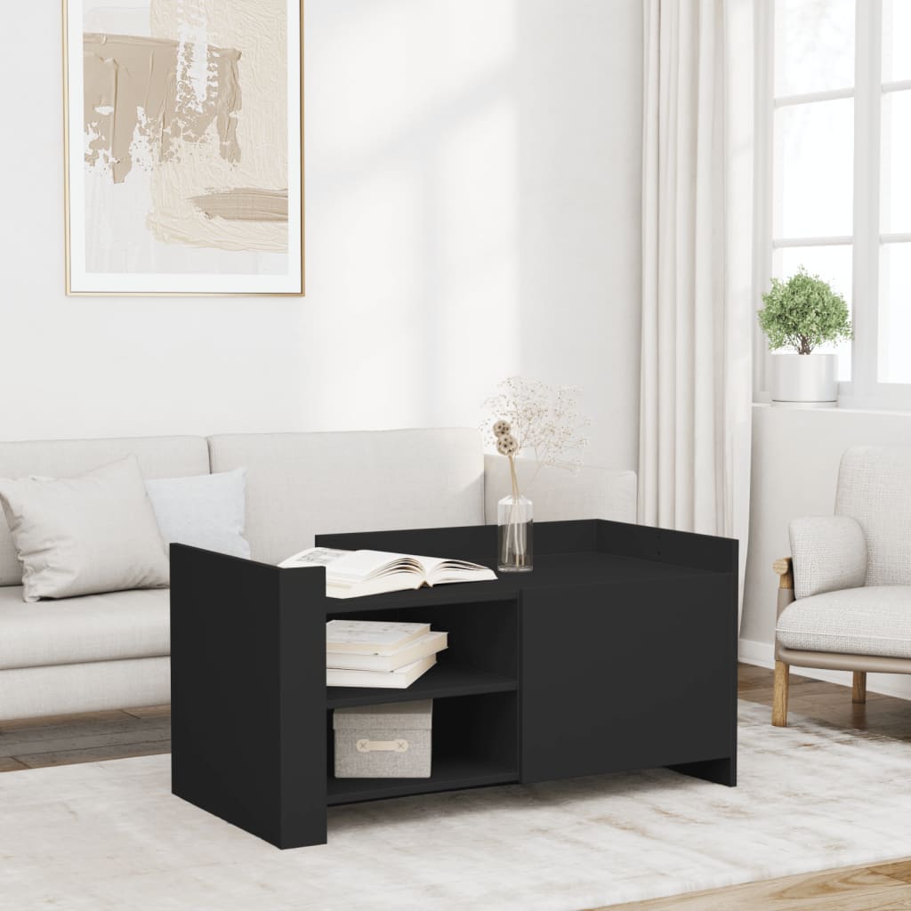 vidaXL Stolik kawowy, czarny, 100x50x50 cm, materiał drewnopochodny