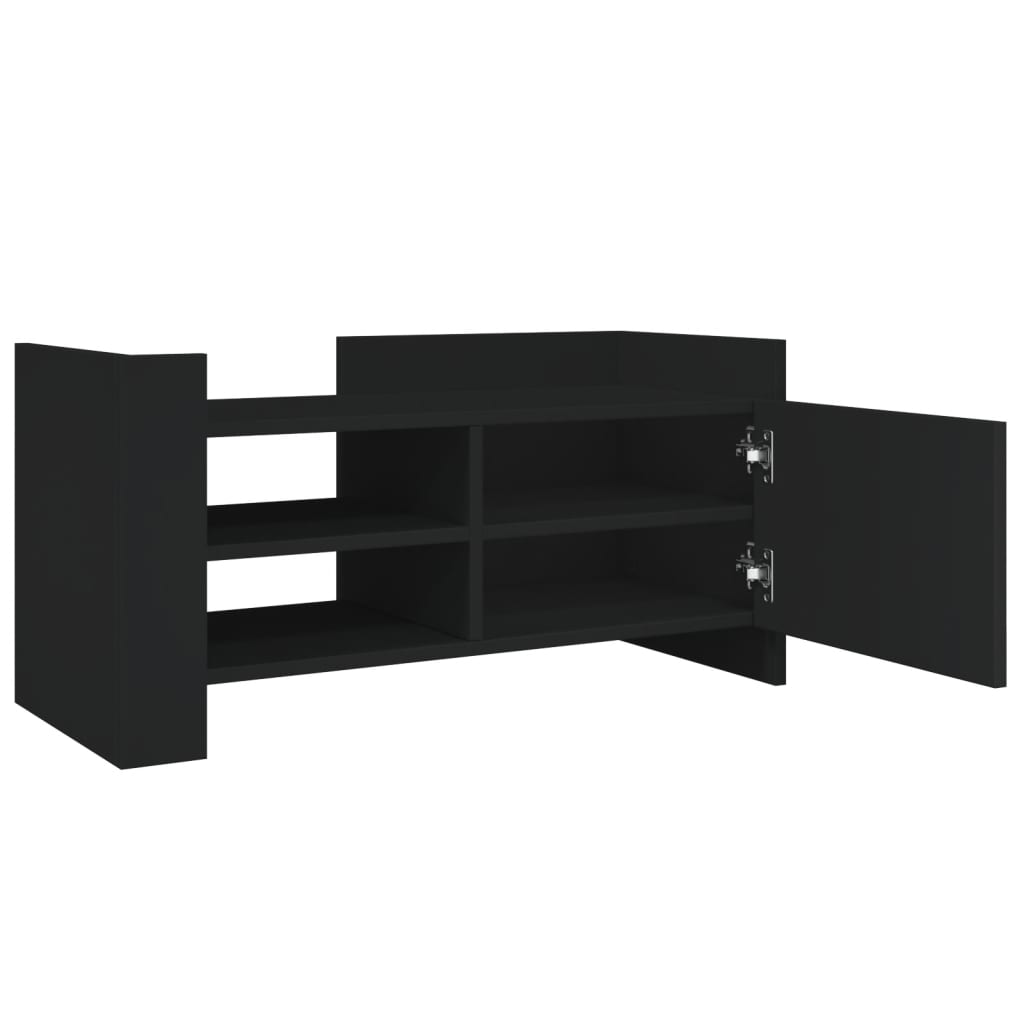 vidaXL Szafka pod TV, czarna, 80x35x40 cm, materiał drewnopochodny