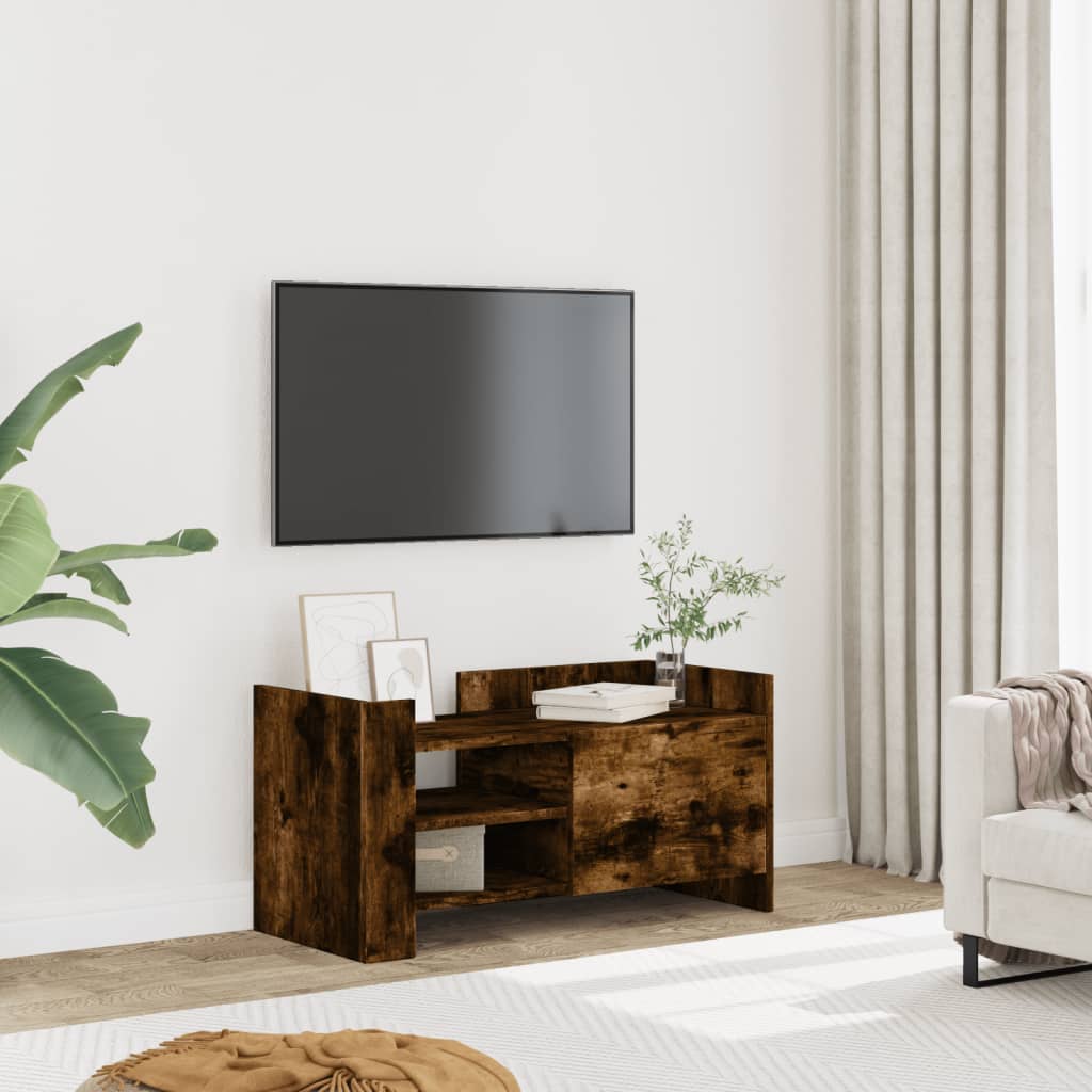 vidaXL Szafka pod TV, przydymiony dąb, 80x35x40 cm