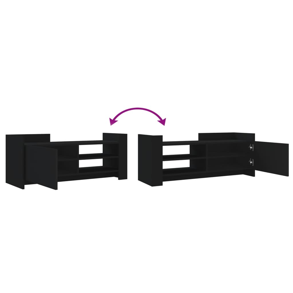 vidaXL Szafka pod TV, czarna, 100x35x40 cm, materiał drewnopochodny