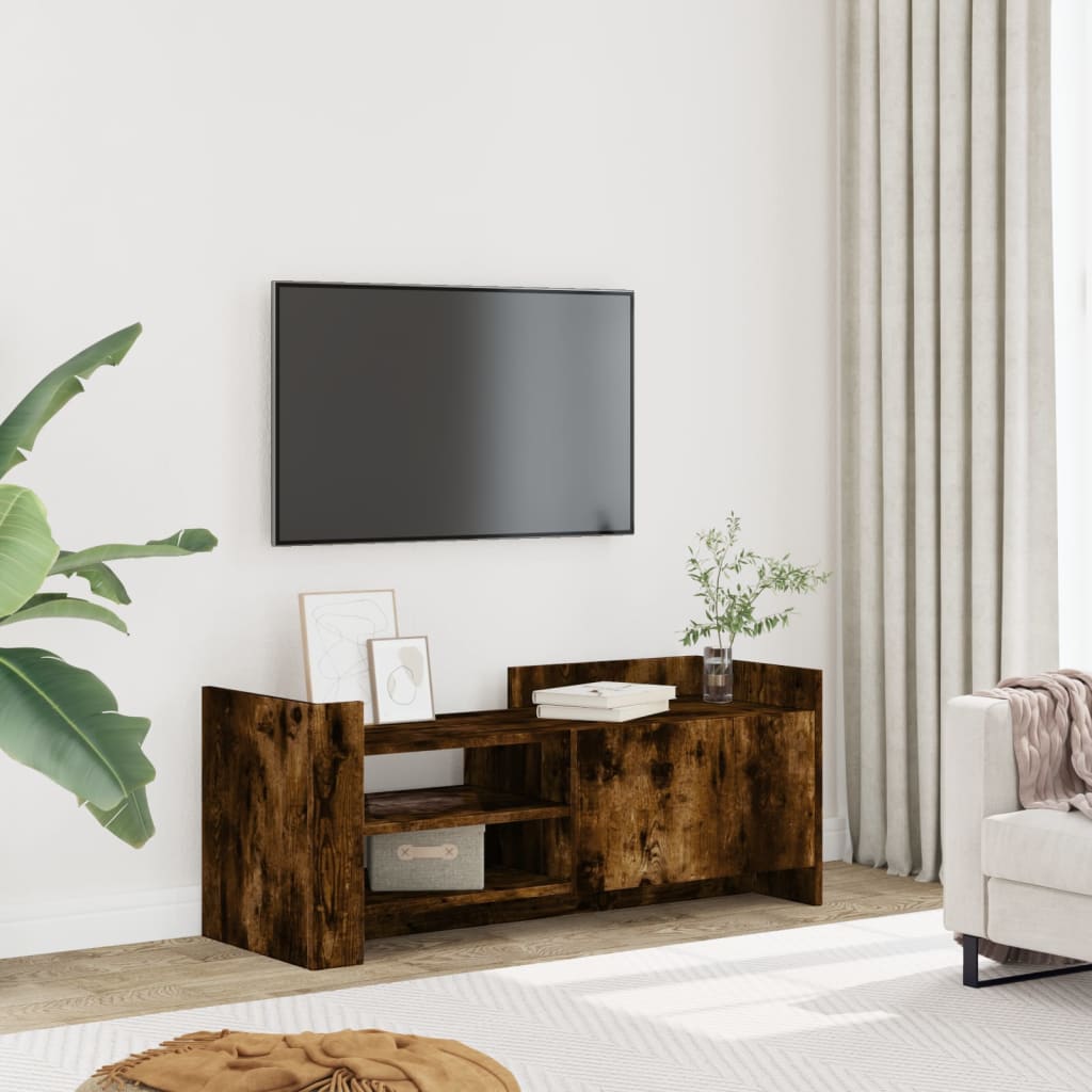 vidaXL Szafka pod telewizor, przydymiony dąb, 100x35x40 cm