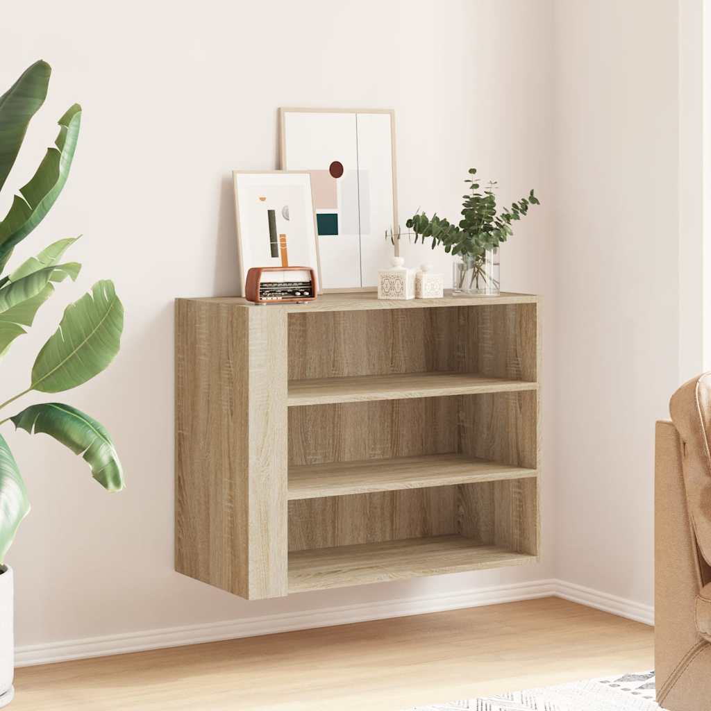 vidaXL Szafka wisząca, dąb sonoma, 75x35x60, materiał drewnopochodny