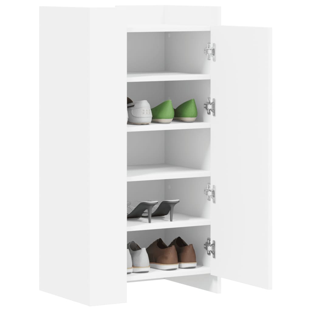 vidaXL Szafka na buty, biała, 52x37,5x100 cm, materiał drewnopochodny