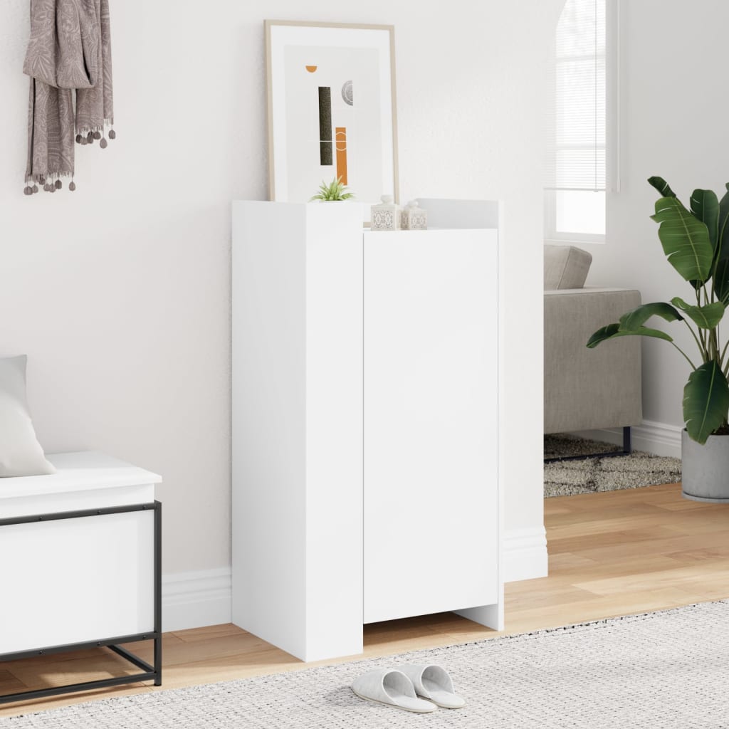 vidaXL Szafka na buty, biała, 52x37,5x100 cm, materiał drewnopochodny