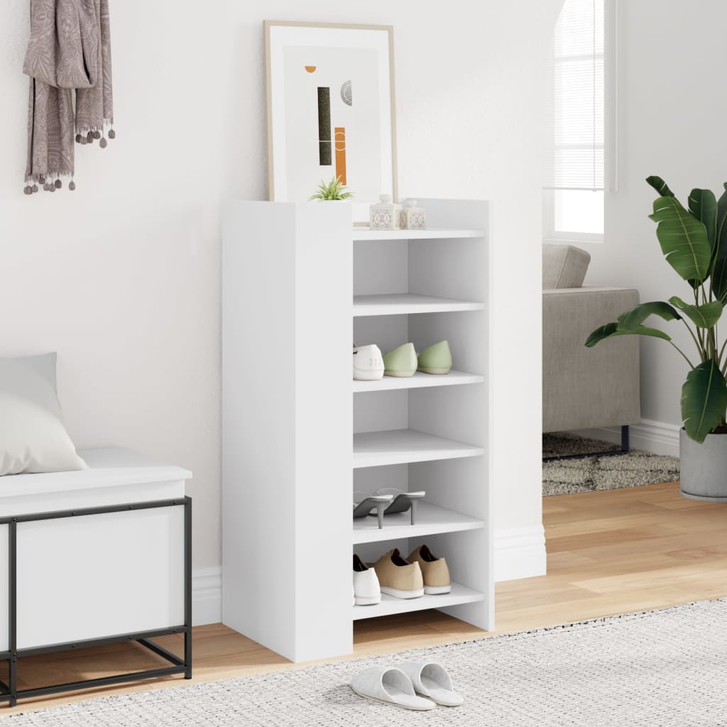 vidaXL Szafka na buty, biała, 52x37,5x100 cm, materiał drewnopochodny
