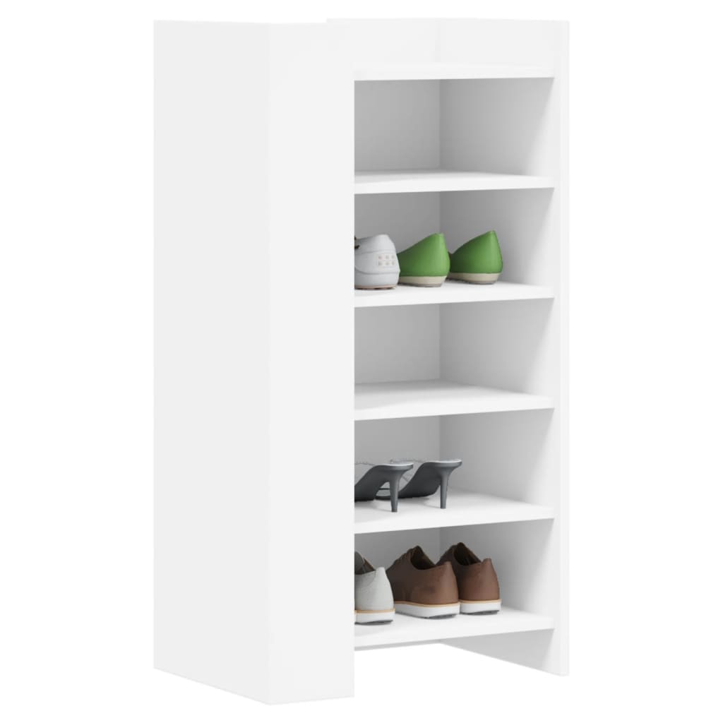 vidaXL Szafka na buty, biała, 52x37,5x100 cm, materiał drewnopochodny