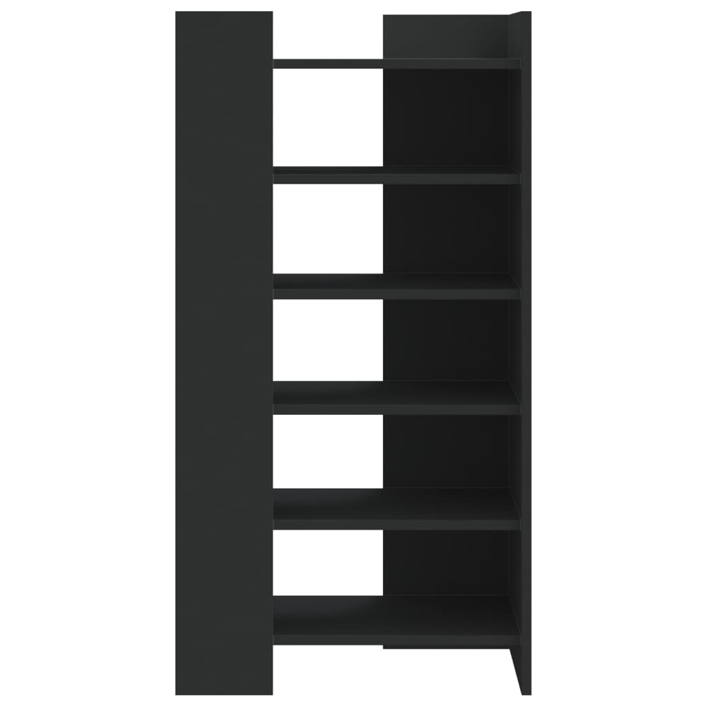 vidaXL Szafka na buty, czarna, 52x37,5x100 cm, materiał drewnopochodny