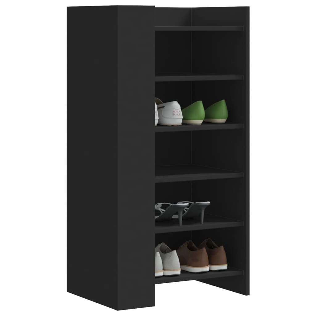 vidaXL Szafka na buty, czarna, 52x37,5x100 cm, materiał drewnopochodny
