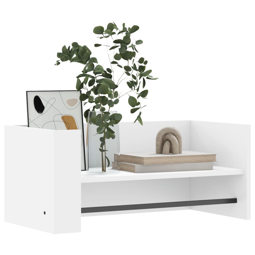 vidaXL Półka wisząca, biała, 70,5x35x30,5 cm, materiał drewnopochodny