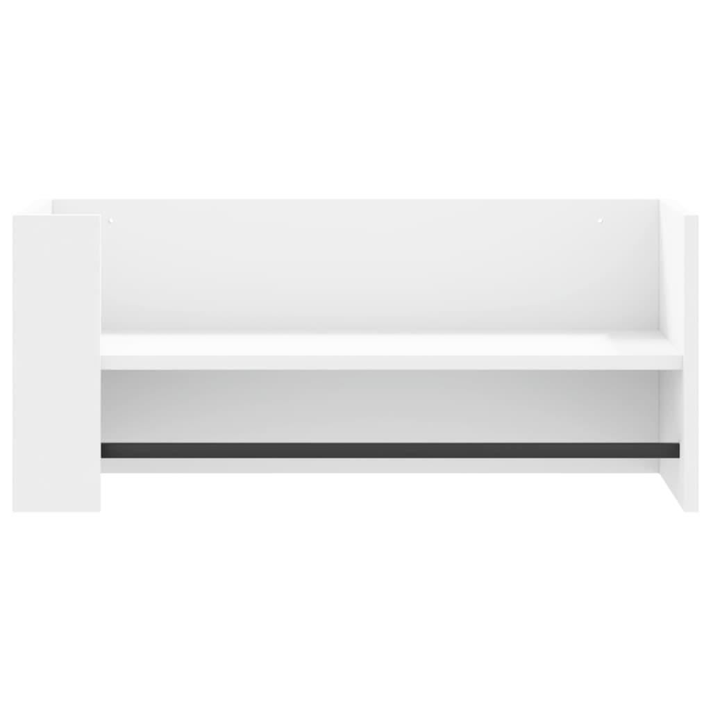 vidaXL Półka wisząca, biała, 70,5x35x30,5 cm, materiał drewnopochodny