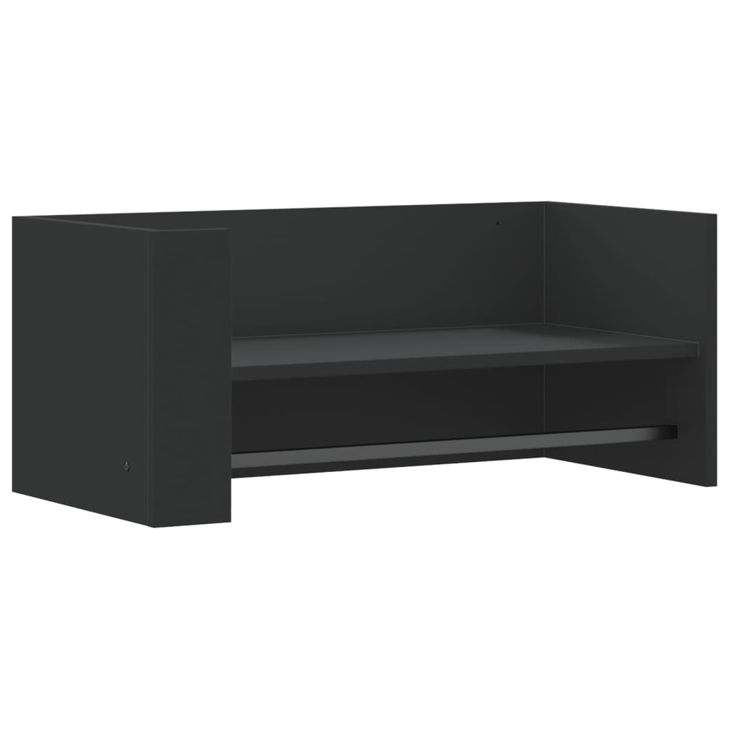 vidaXL Półka ścienna, czarna, 70,5x35x30,5 cm, materiał drewnopochodny