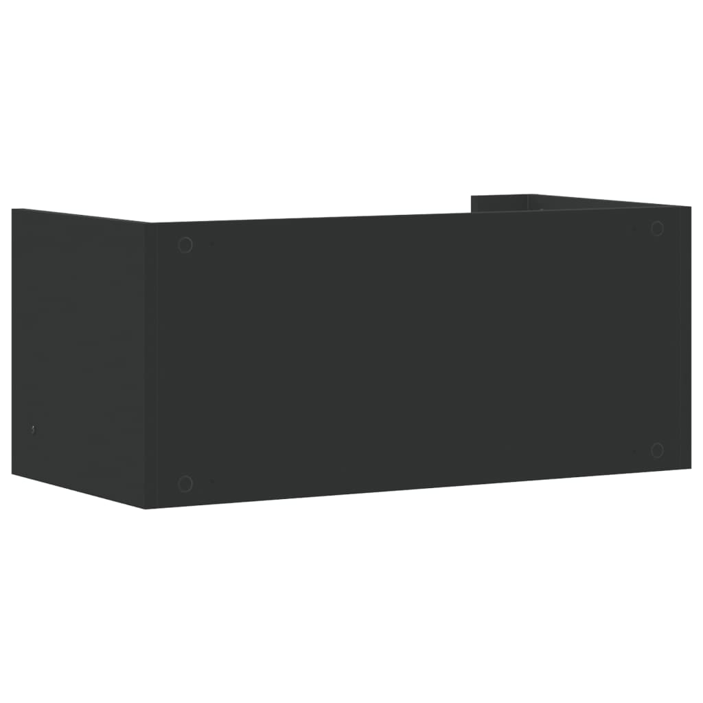 vidaXL Półka ścienna, czarna, 70,5x35x30,5 cm, materiał drewnopochodny
