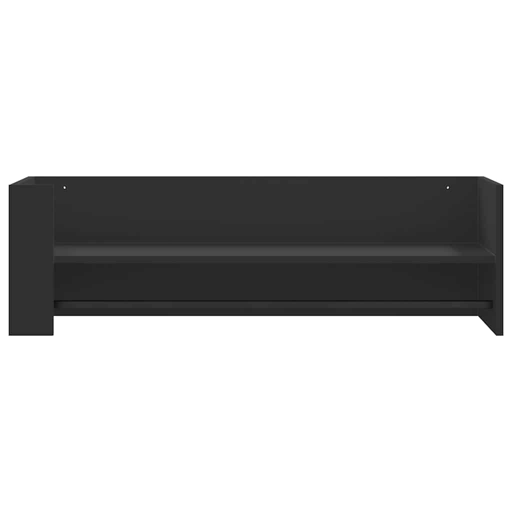 vidaXL Półka ścienna, czarna, 100x35x30,5 cm, materiał drewnopochodny