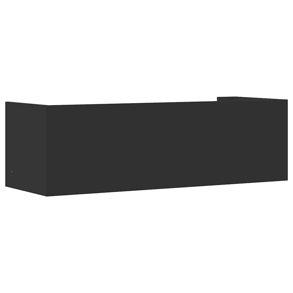 vidaXL Półka ścienna, czarna, 100x35x30,5 cm, materiał drewnopochodny