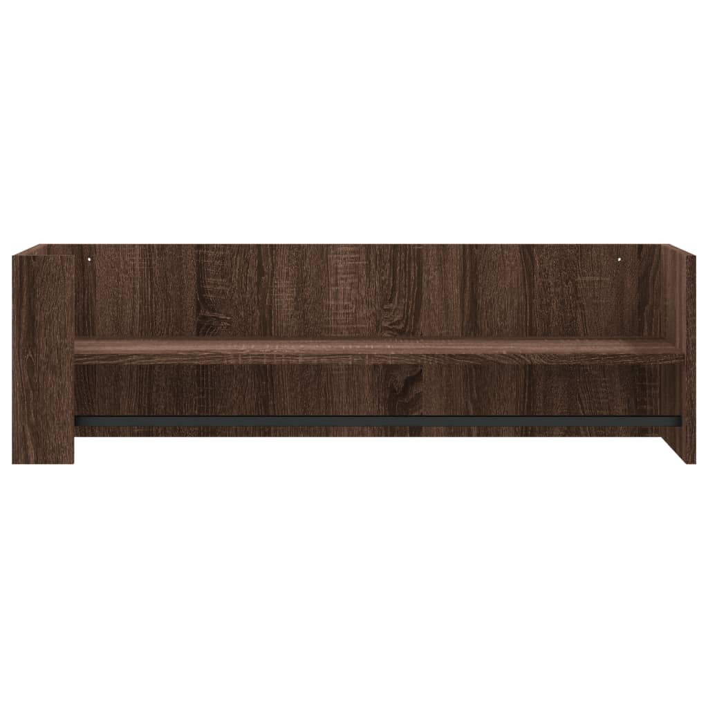 vidaXL Półka ścienna, brązowy dąb, 100x35x30,5 cm