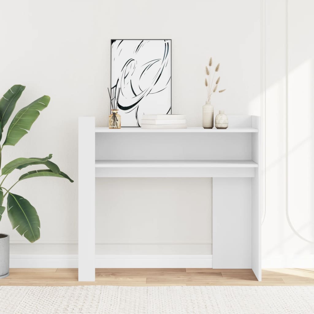 vidaXL Stolik konsolowy, biały, 100x35x90 cm, materiał drewnopochodny