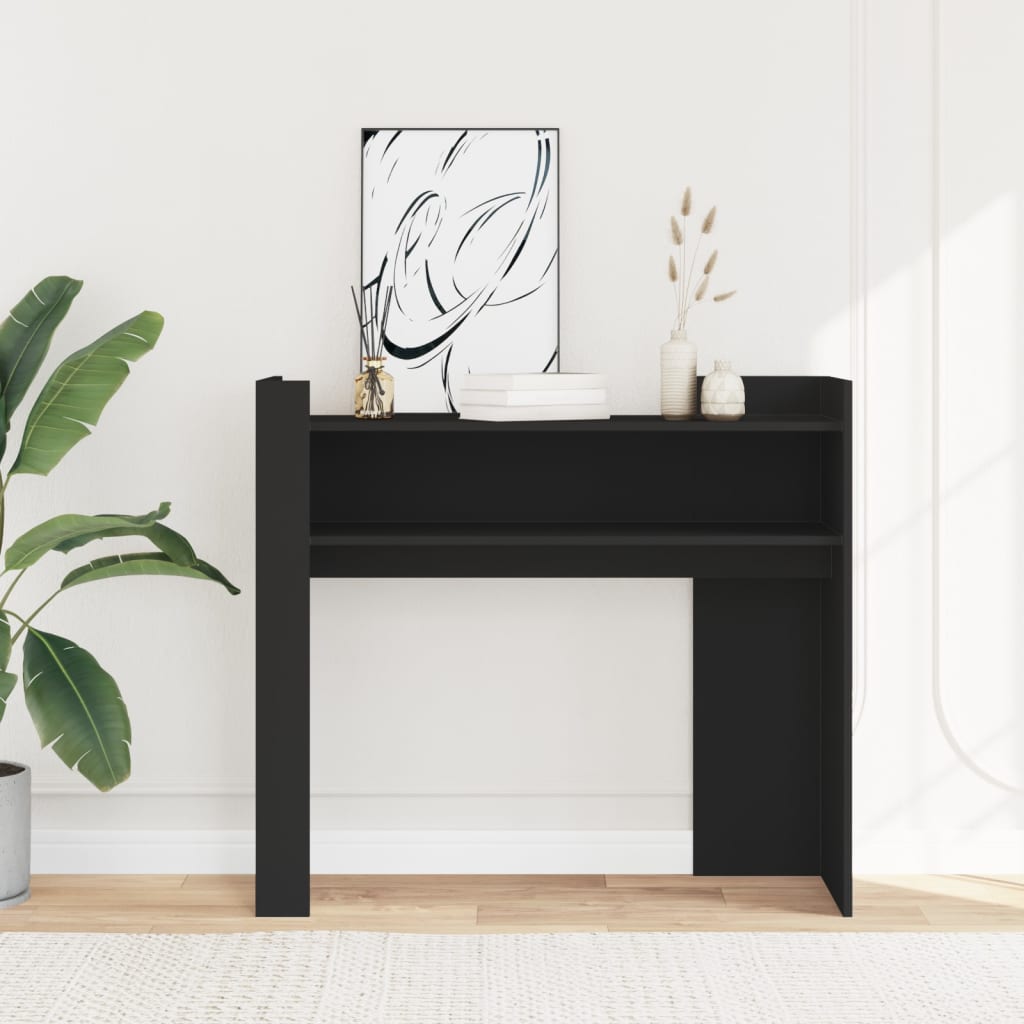 vidaXL Stolik konsolowy, czarny, 100x35x90 cm, materiał drewnopochodny