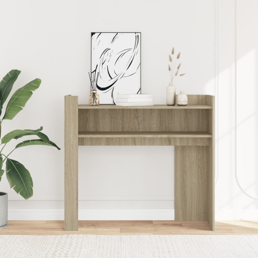 vidaXL Stolik konsolowy, dąb sonoma, 100x35x90 cm