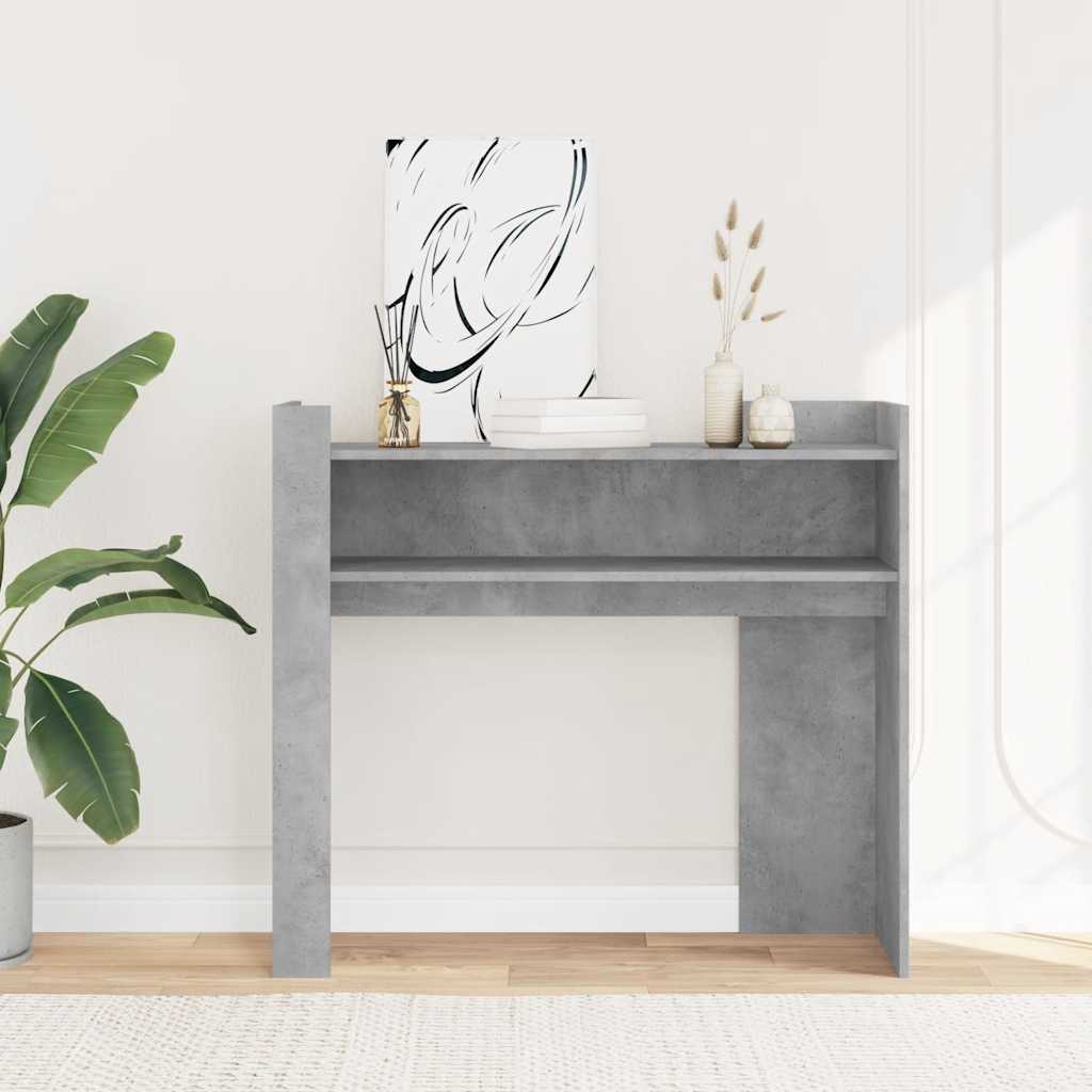 vidaXL Stolik konsolowy, szarość betonu, 100x35x90 cm