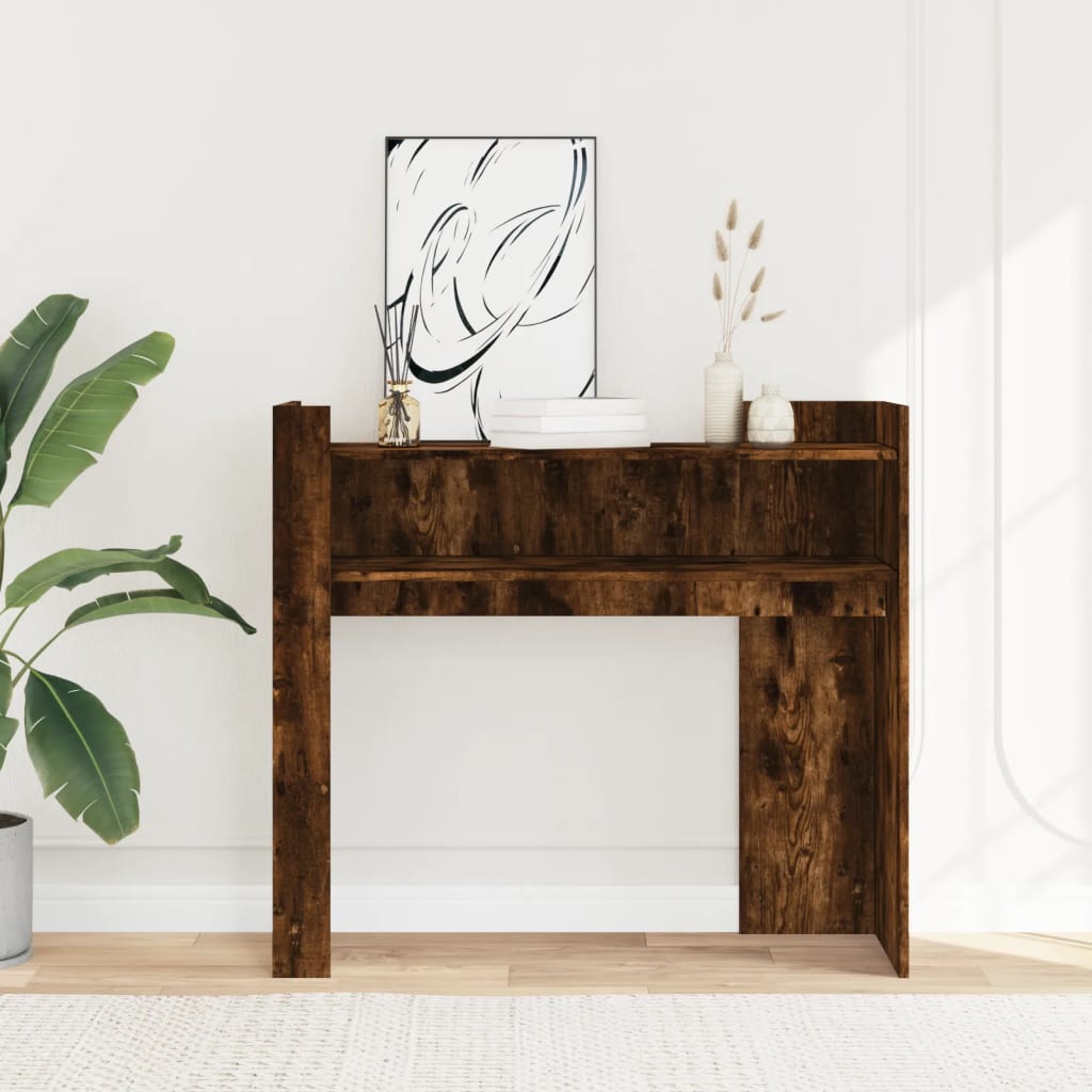 vidaXL Stolik konsolowy, przydymiony dąb, 100x35x90 cm