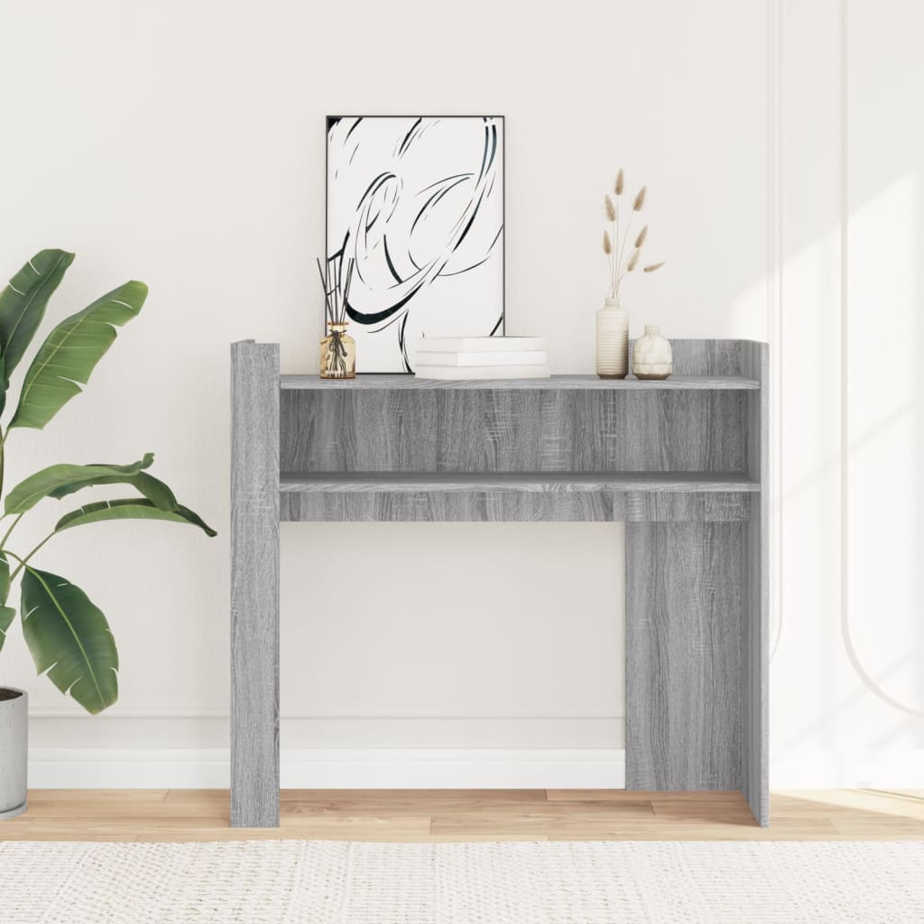 vidaXL Stolik konsolowy, szary dąb sonoma, 100x35x90 cm