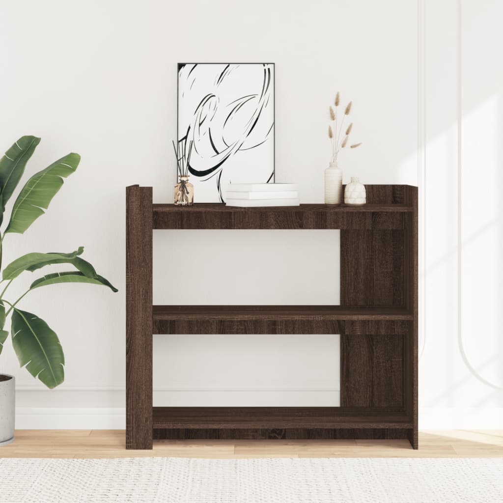 vidaXL Stolik konsolowy, brązowy dąb, 100x35x90 cm