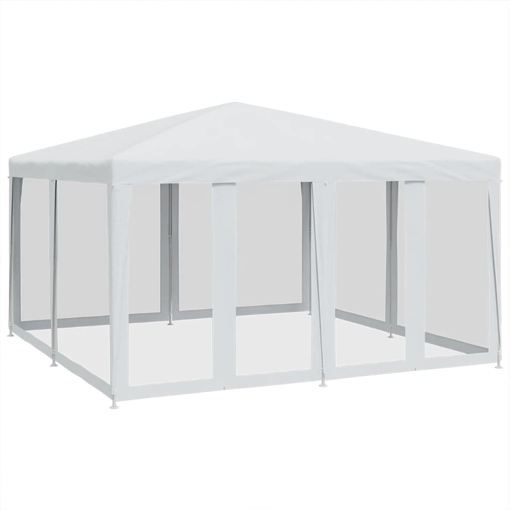vidaXL Namiot imprezowy z 8 ścianami z siatki, biały, 4x4 m, HDPE