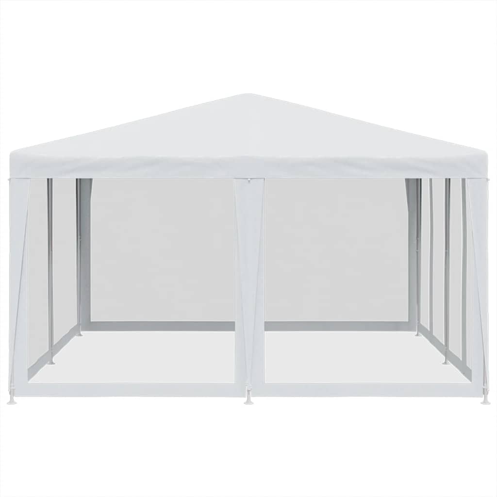 vidaXL Namiot imprezowy z 8 ścianami z siatki, biały, 4x4 m, HDPE
