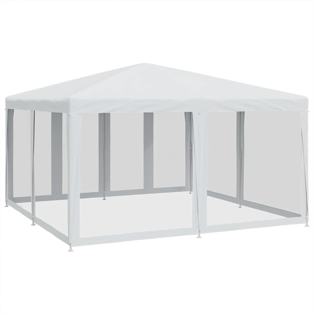 vidaXL Namiot imprezowy z 8 ścianami z siatki, biały, 4x4 m, HDPE