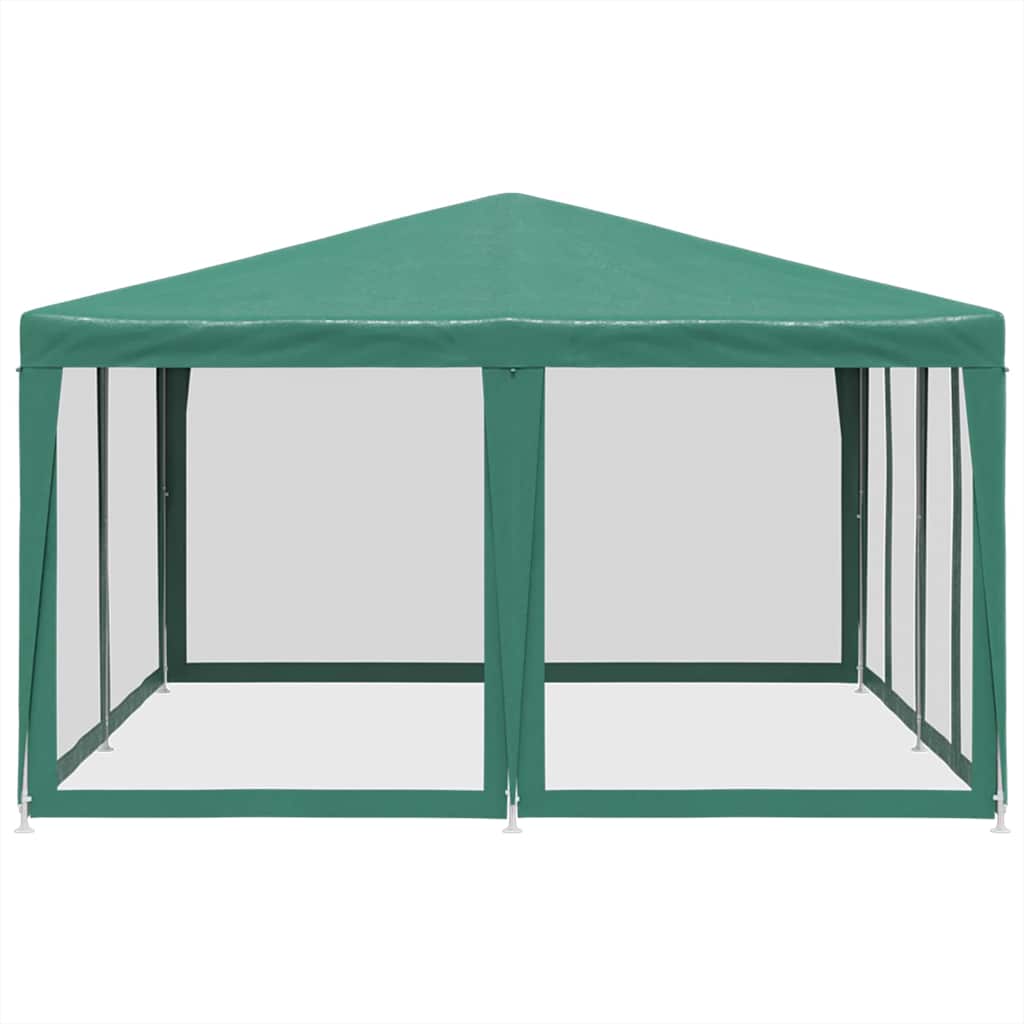 vidaXL Namiot imprezowy z 8 ścianami z siatki, zielony, 4x4 m, HDPE
