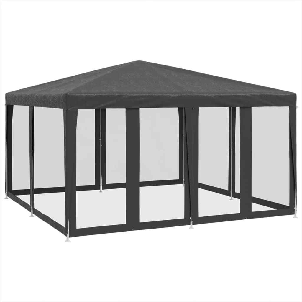 vidaXL Namiot imprezowy z 8 ścianami z siatki, antracyt, 4x4 m, HDPE