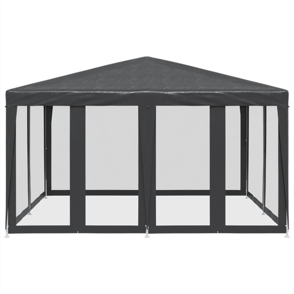 vidaXL Namiot imprezowy z 8 ścianami z siatki, antracyt, 4x4 m, HDPE