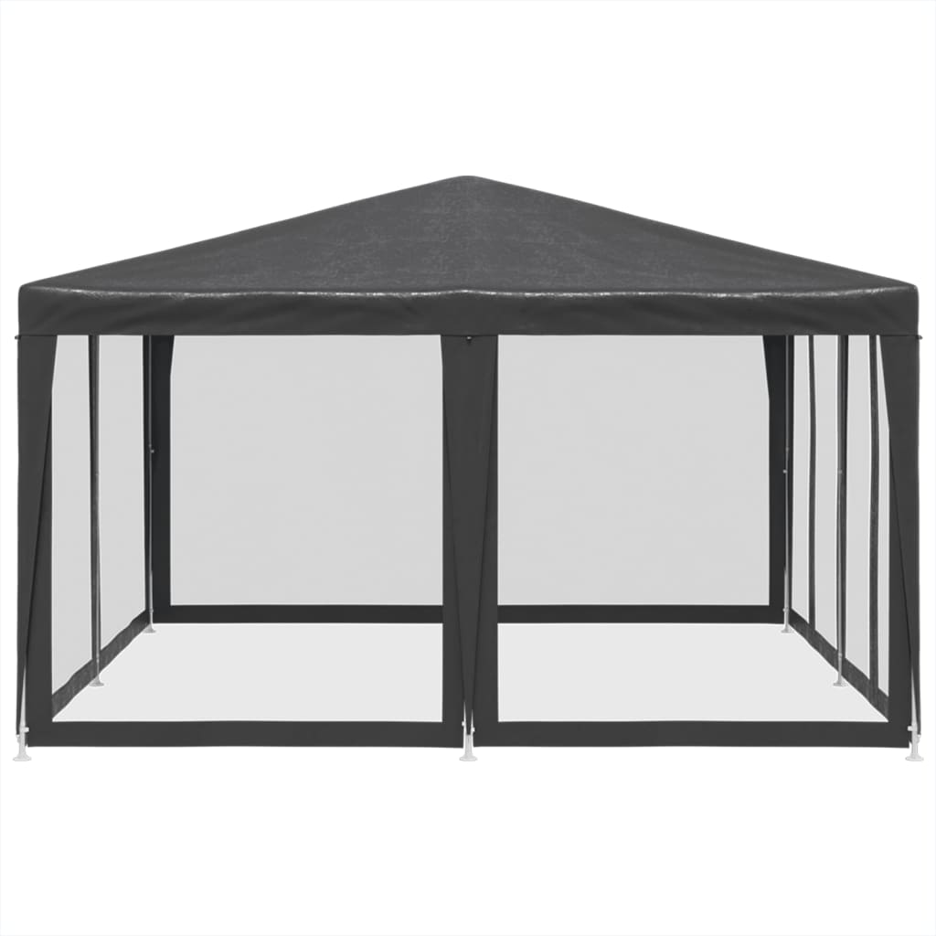 vidaXL Namiot imprezowy z 8 ścianami z siatki, antracyt, 4x4 m, HDPE