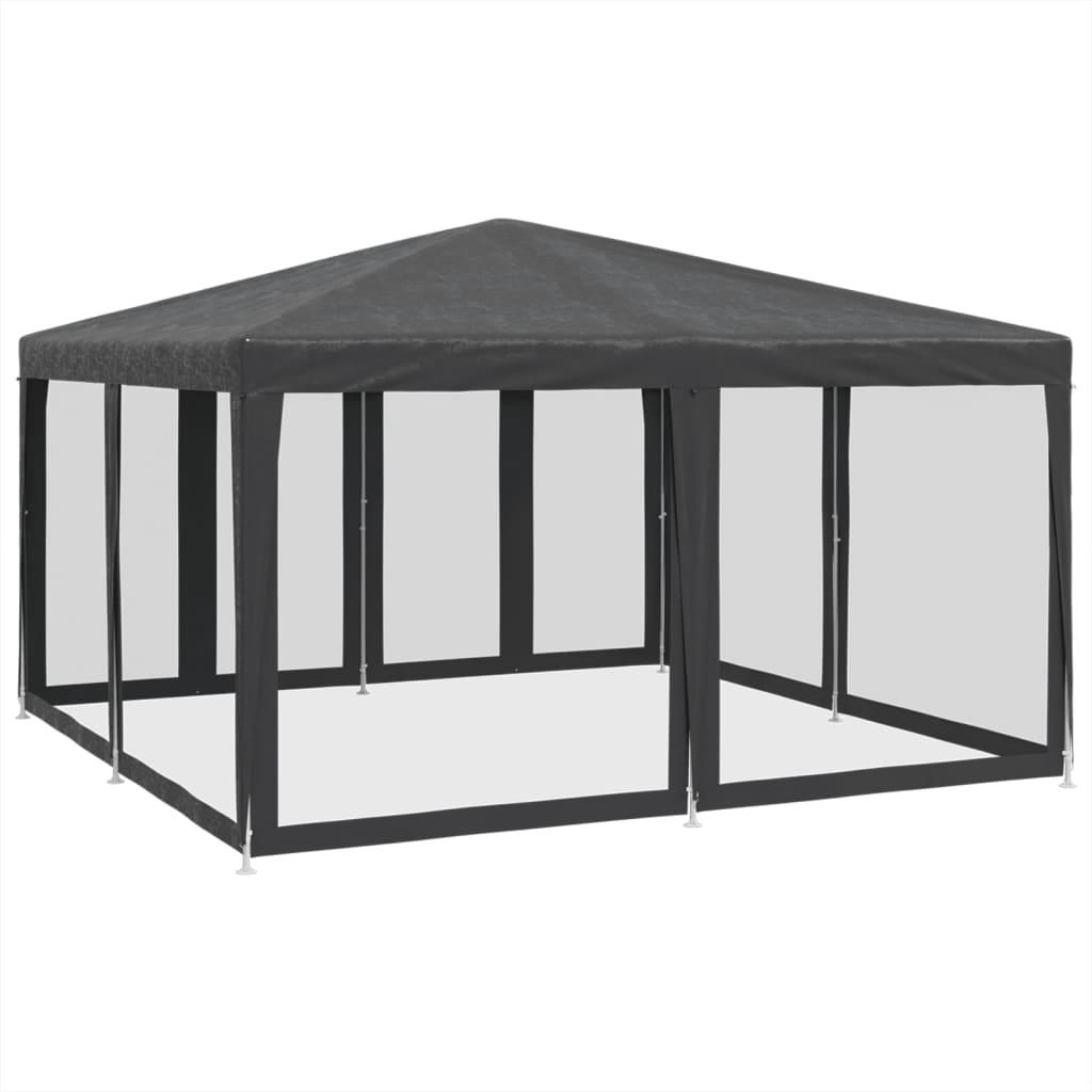 vidaXL Namiot imprezowy z 8 ścianami z siatki, antracyt, 4x4 m, HDPE