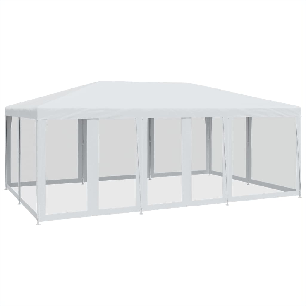 vidaXL Namiot imprezowy z 10 ścianami z siatki, biały, 6x4 m, HDPE