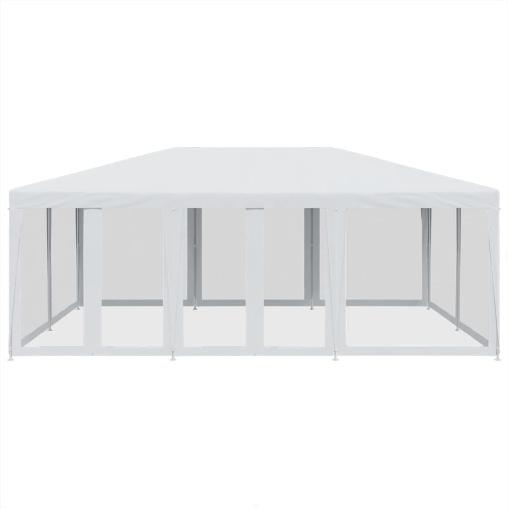 vidaXL Namiot imprezowy z 10 ścianami z siatki, biały, 6x4 m, HDPE