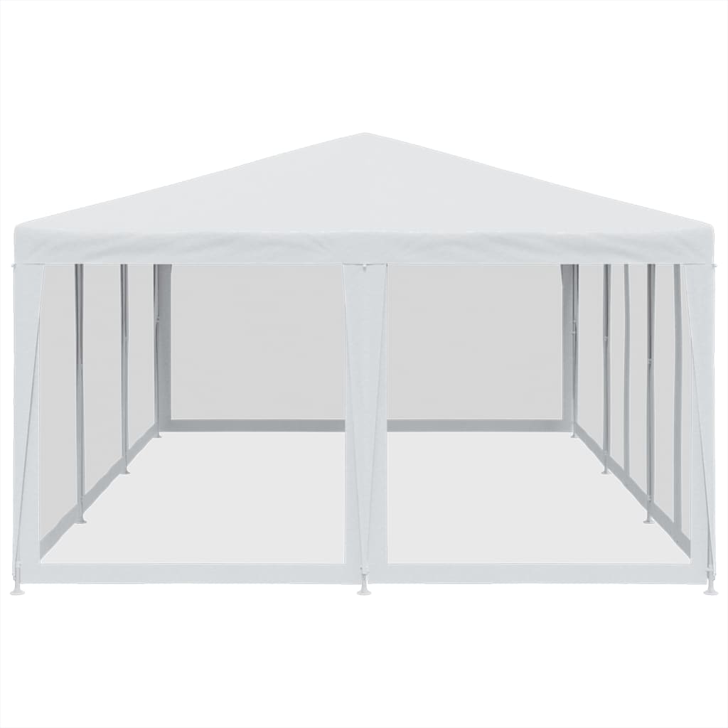 vidaXL Namiot imprezowy z 10 ścianami z siatki, biały, 6x4 m, HDPE