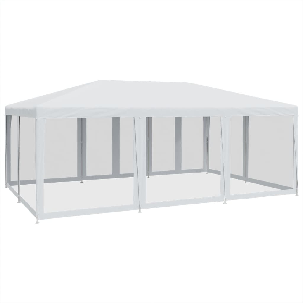 vidaXL Namiot imprezowy z 10 ścianami z siatki, biały, 6x4 m, HDPE