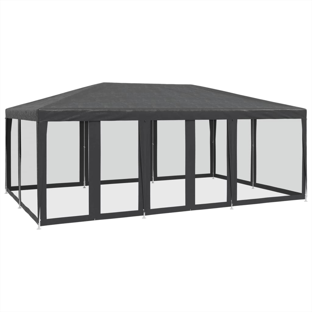 vidaXL Namiot imprezowy z 10 ścianami z siatki, antracyt, 6x4 m, HDPE