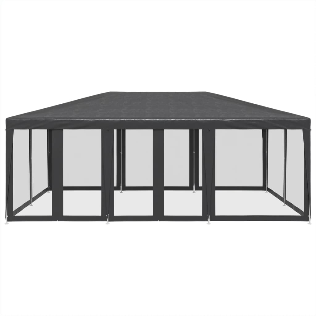 vidaXL Namiot imprezowy z 10 ścianami z siatki, antracyt, 6x4 m, HDPE