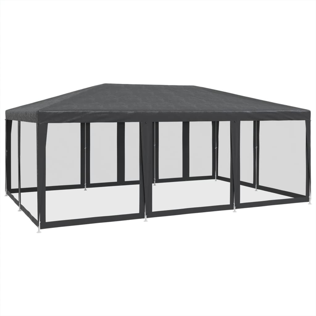vidaXL Namiot imprezowy z 10 ścianami z siatki, antracyt, 6x4 m, HDPE